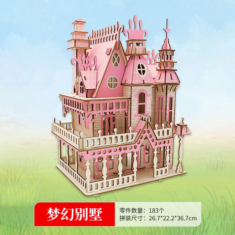 Three-Dimensional Puzzle 3D Wooden Assembled Model Ferris Wheel Children'S Girl Puzzle Handmade Diy Gift - Image 1